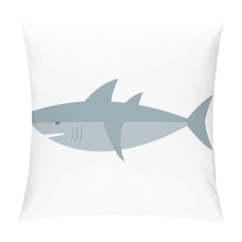 Personality  Cartoon Shark Vector Illustration. Pillow Covers