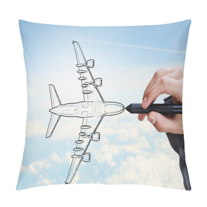 Personality  Designer Draw Airplane Pillow Covers