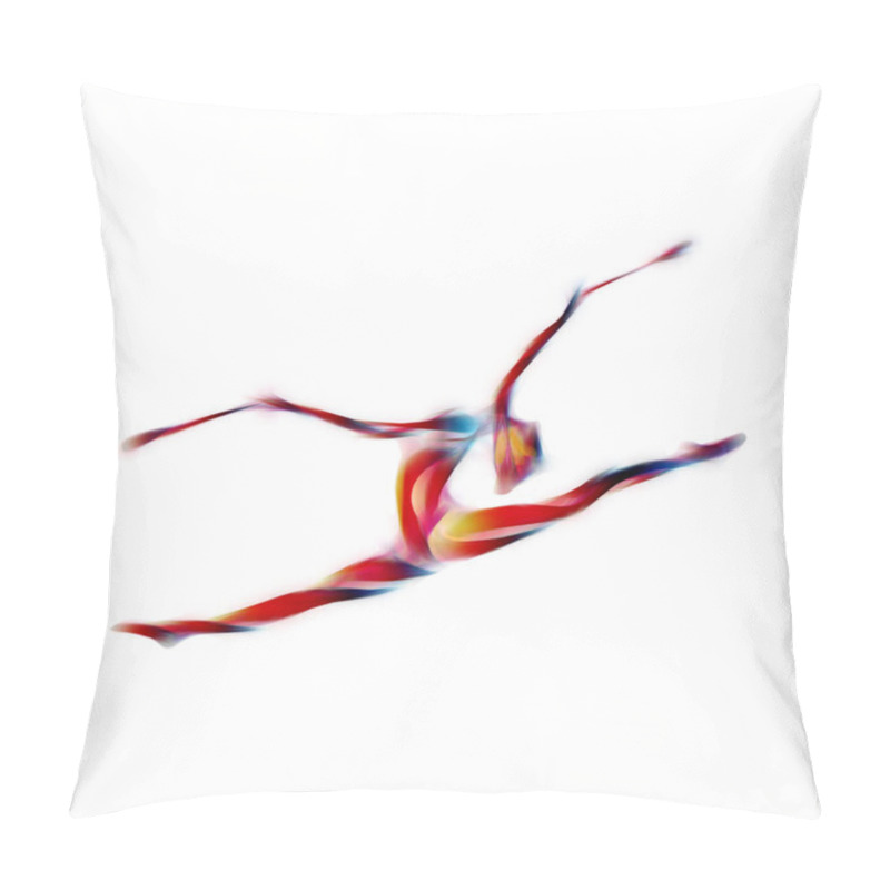 Personality  Creative Silhouette Of Gymnastic Girl. Art Gymnastics Flexible Girl Pillow Covers