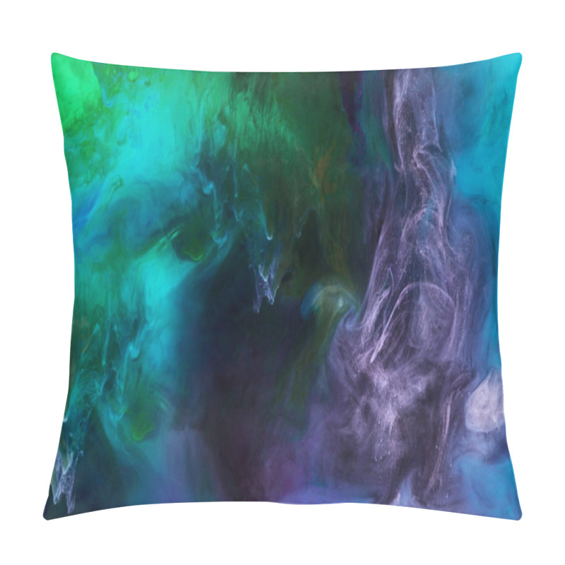 Personality  Smoky Wallpaper With Blue, Purple And Green Paint Swirls Looks Like Space Pillow Covers