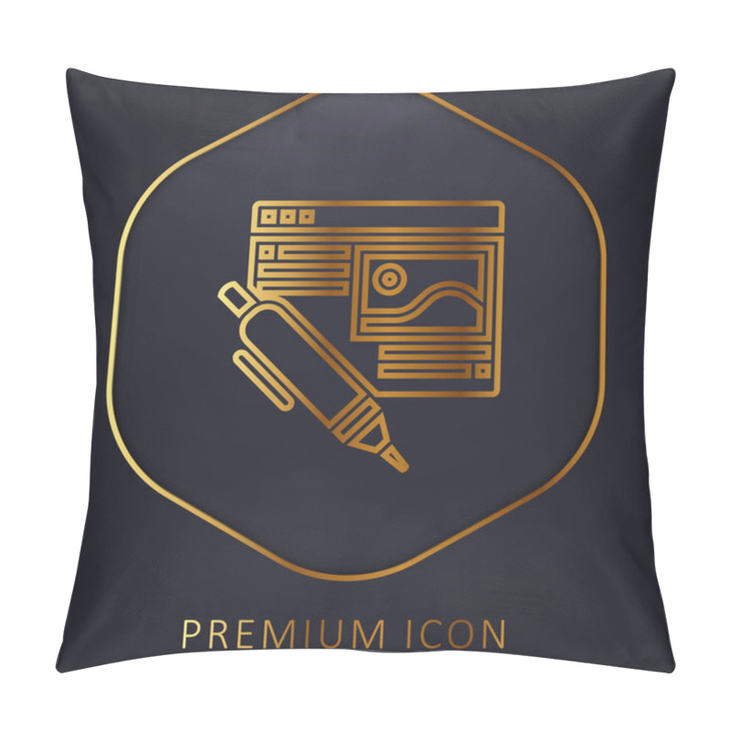 Personality  Blog Golden Line Premium Logo Or Icon Pillow Covers