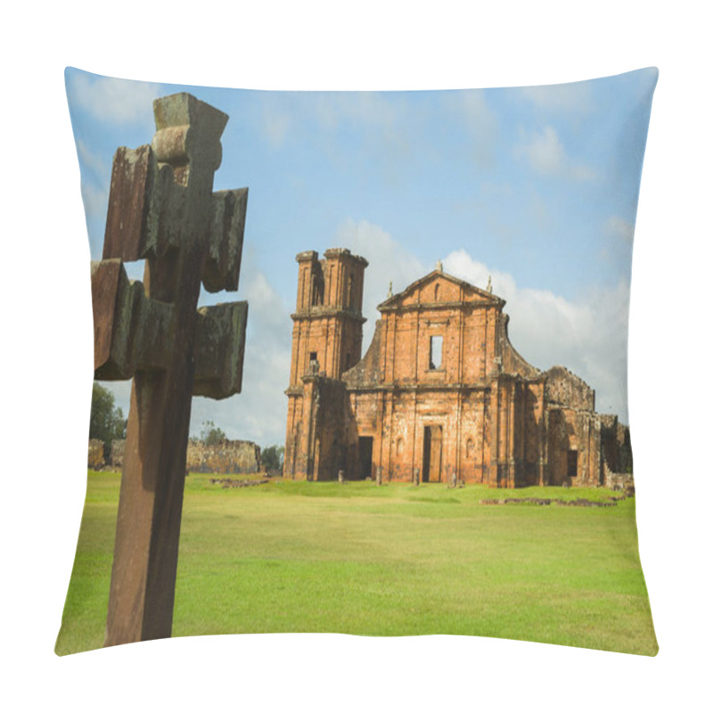 Personality  Part Of The UNESCO Site - Jesuit Missions Of The Guaranis: Church, Ruins Of Sao Miguel Das Missoe, Rio Grande Do Sul, Brazil. Pillow Covers