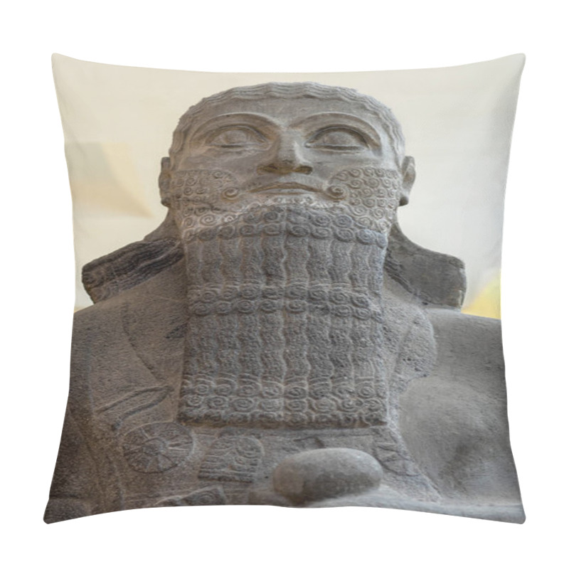 Personality  Statue Of The Assyrian King Shalmaneser III (858-824 B.C). Istanbul Archaeology Museum. Pillow Covers