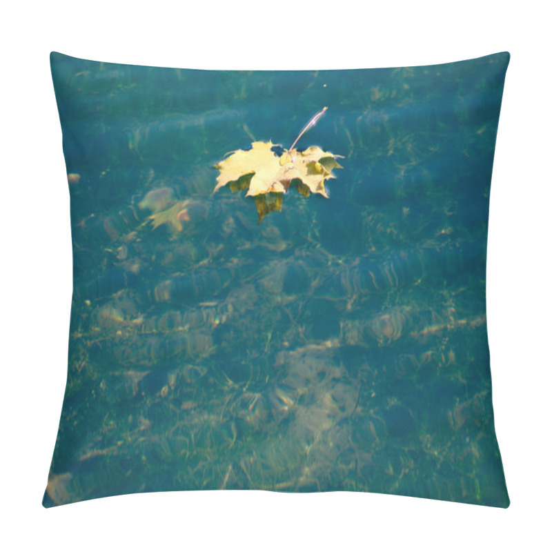 Personality  Autumn Maple Leaf Floating In Water Pillow Covers