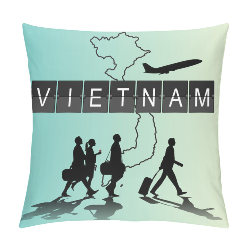 Personality  Infographic Silhouette People In The Airport For Vietnam Flight Pillow Covers