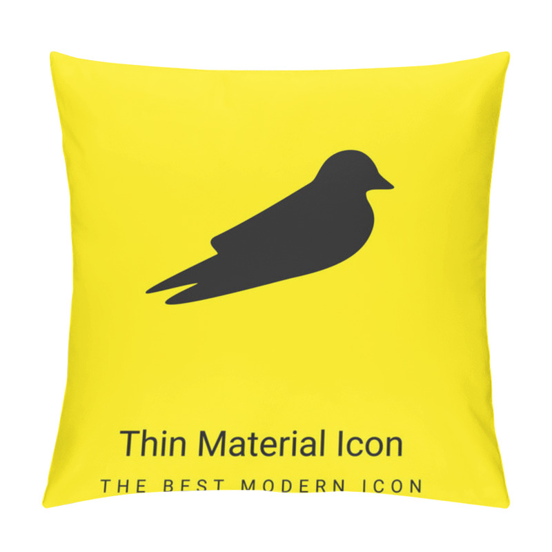 Personality  Barn Swallow Minimal Bright Yellow Material Icon Pillow Covers