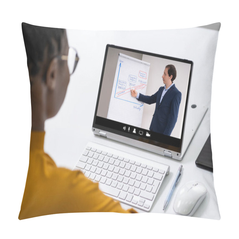 Personality  Online Virtual Video Conference Training On Laptop Computer Pillow Covers