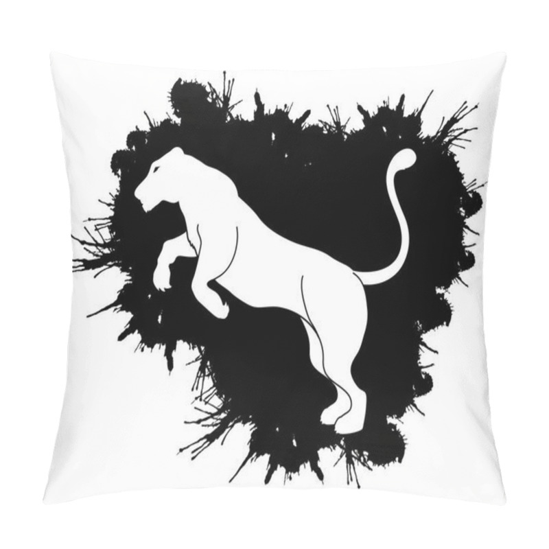 Personality  Panther Or Lioness Jumping  Pillow Covers