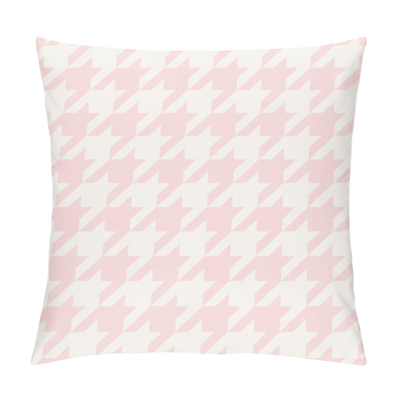 Personality  Houndstooth Vector Seamless Pastel Pink And Grey Pattern Or Tile Tartan Background. Traditional Scottish Tweed Plaid Fabric For Website Background Or Cute Desktop Wallpaper. Pillow Covers