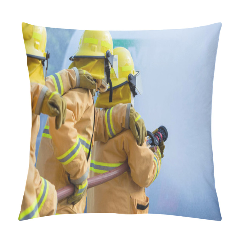 Personality  Firefighters Spraying Water In LPG Gas Tanks Pillow Covers