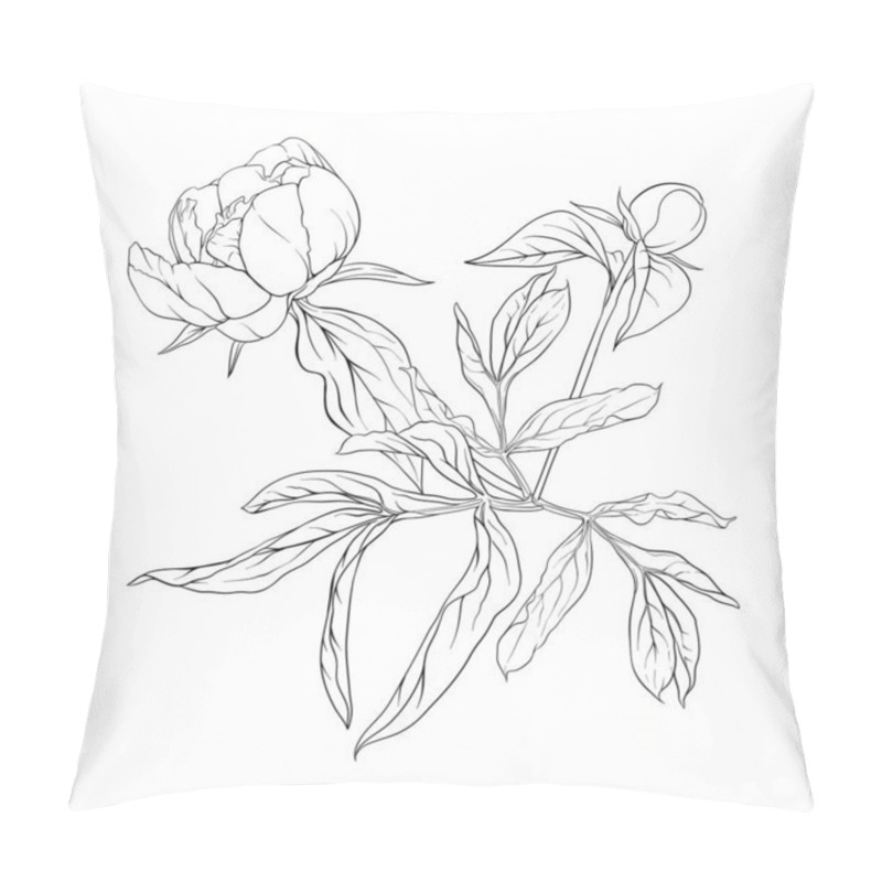 Personality  Peony Flower. Element For Design. Pillow Covers