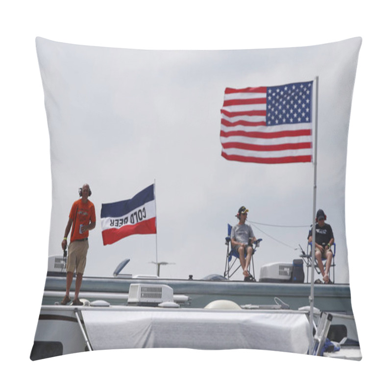 Personality  June 02, 2018 - Long Pond, Pennsylvania, USA: Fans Look On From The Infield During The Pocono Green 250 At Pocono Raceway In Long Pond, Pennsylvania. Pillow Covers