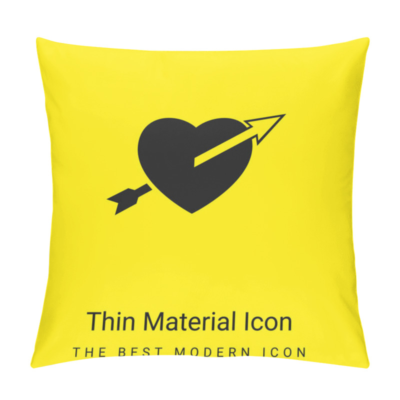 Personality  Arrow Straight To The Heart Minimal Bright Yellow Material Icon Pillow Covers