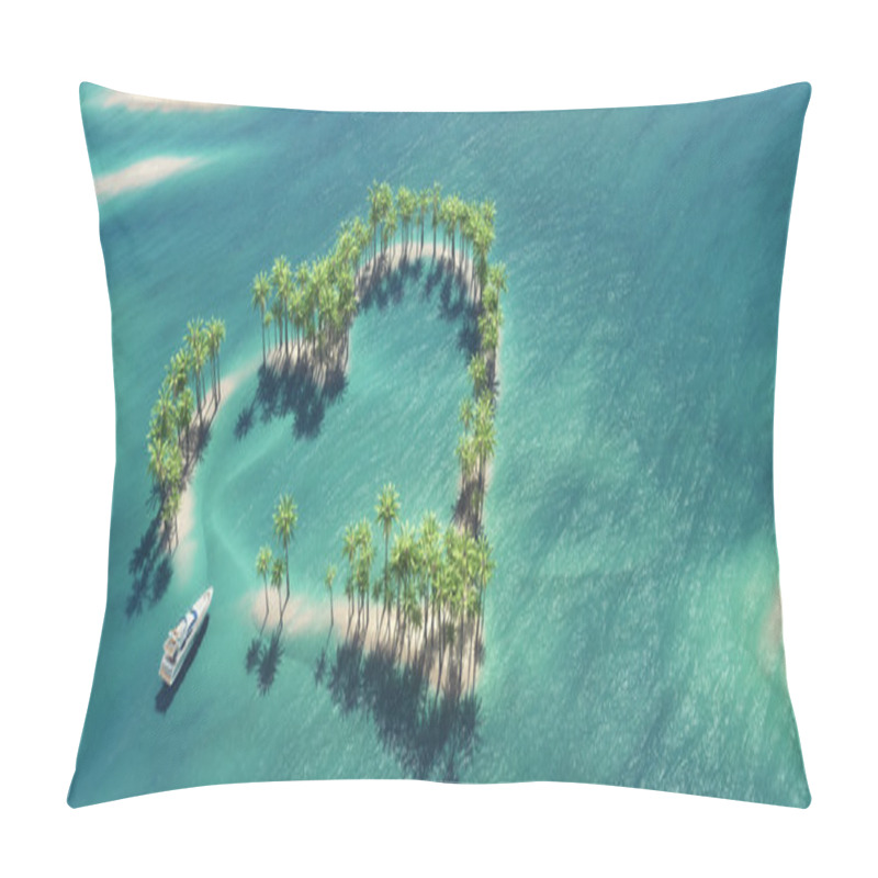 Personality  Heart-shaped Tropical Island Pillow Covers