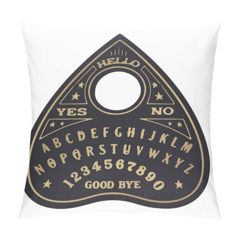 Personality  Ouija Planchette With Eye Of Providence Line Art, Vector Illustration Isolated On White. Sketch Style Hand Drawn. Element For Halloween Or Pagan Witchcraft Theme. Pillow Covers