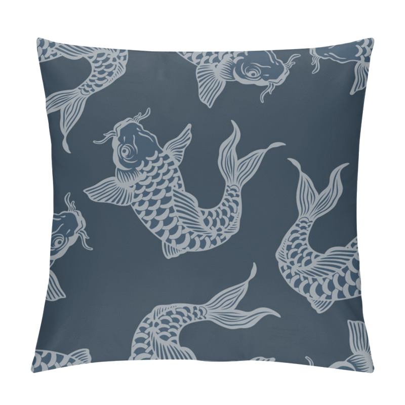 Personality  Japanese Koi Carp Art Seamless Pattern Pillow Covers