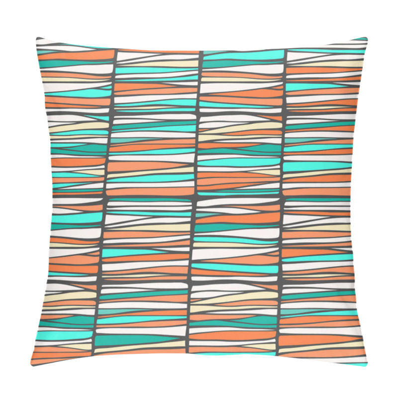 Personality  Seamless Pattern With Abstract Geometric Doodle Ornament Pillow Covers