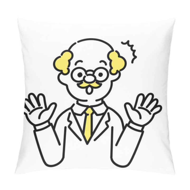 Personality  Illustration Series Of Cute Person _ Dr._Senior_ Surprised Pillow Covers