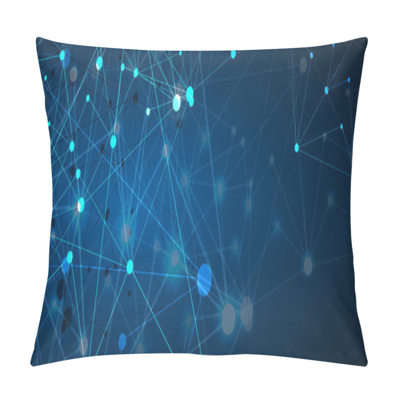 Personality  Neural Network Concept. Connected Cells With Links. High Technology Pillow Covers