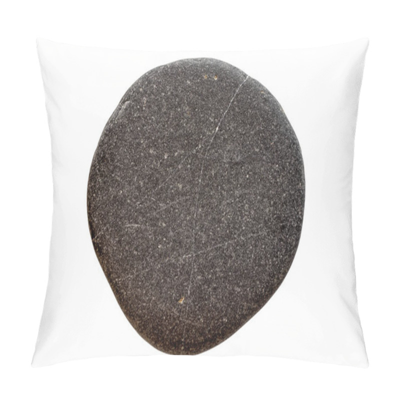 Personality  Round Oval Stone Isolated On A White Background Pillow Covers