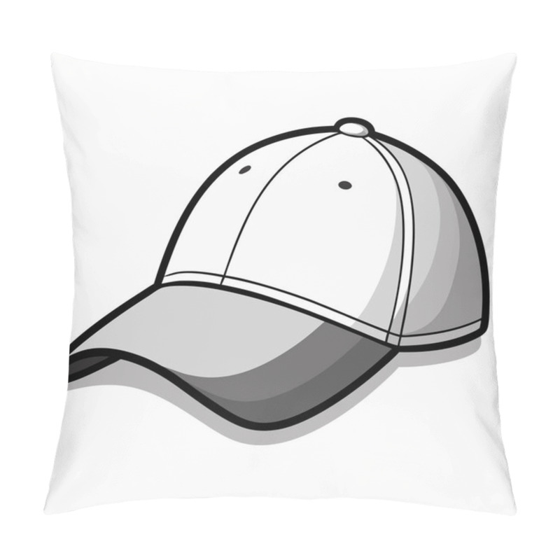 Personality  Isolated White Blank Baseball Cap Vector Mockup Template - 3D Realistic Headwear On White Background Pillow Covers