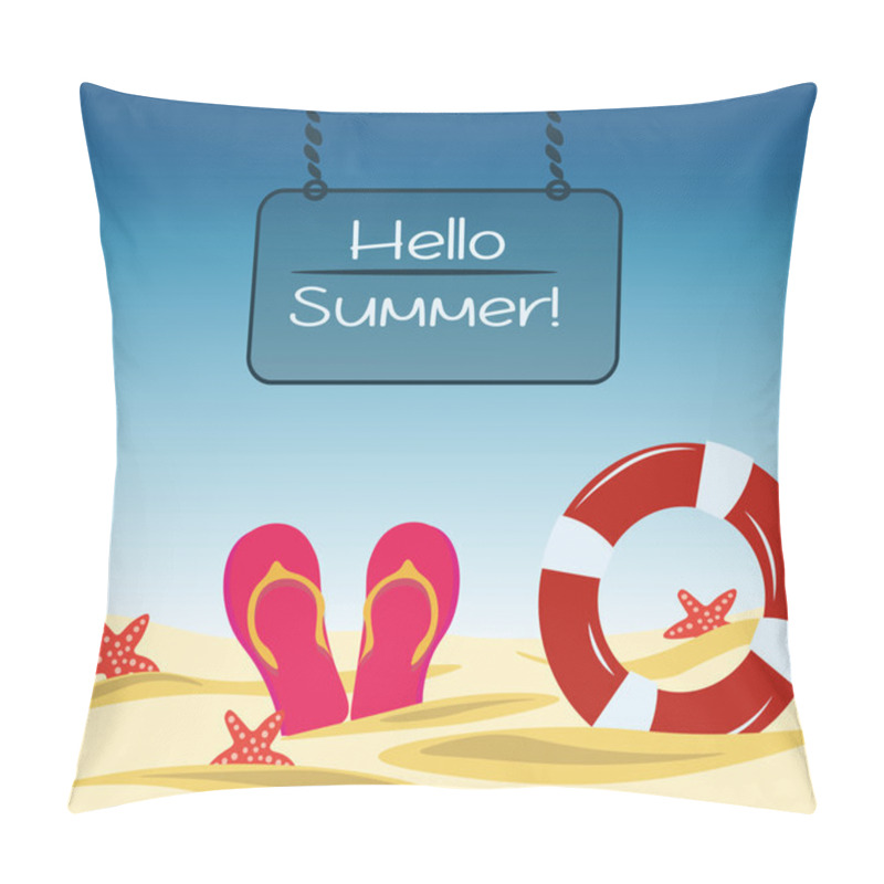 Personality  Vector Hello Summer Card Pillow Covers