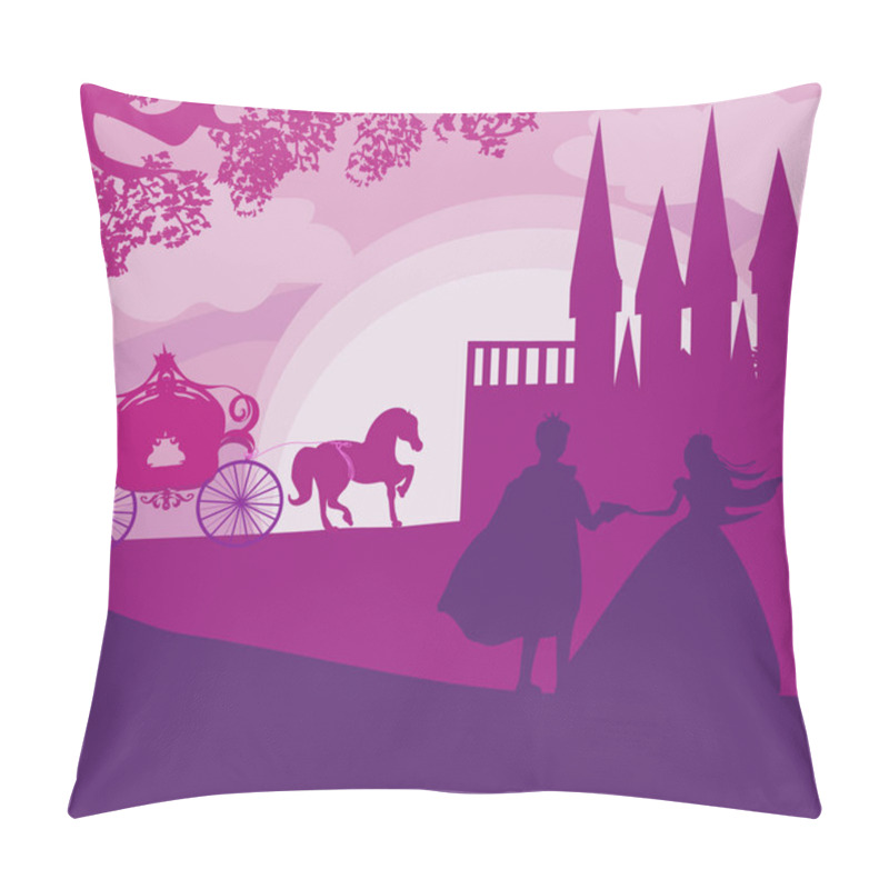 Personality  Castle And Princess With Prince Pillow Covers