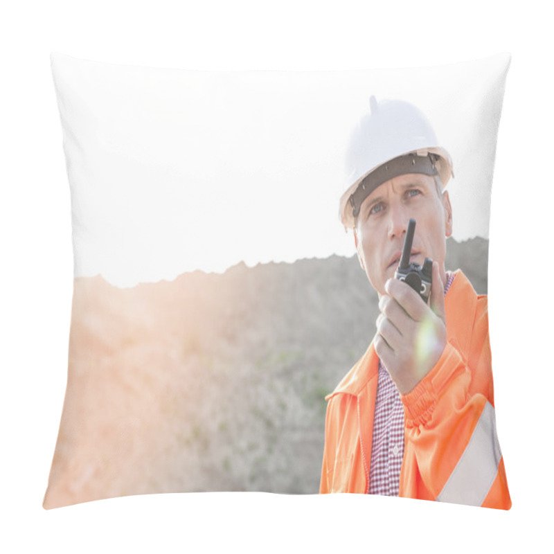 Personality  Supervisor Using Walkie-talkie Pillow Covers