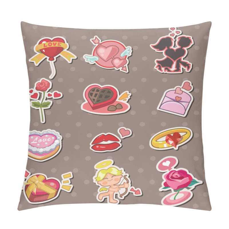 Personality  Cartoon Valentine's Day Stickers Pillow Covers