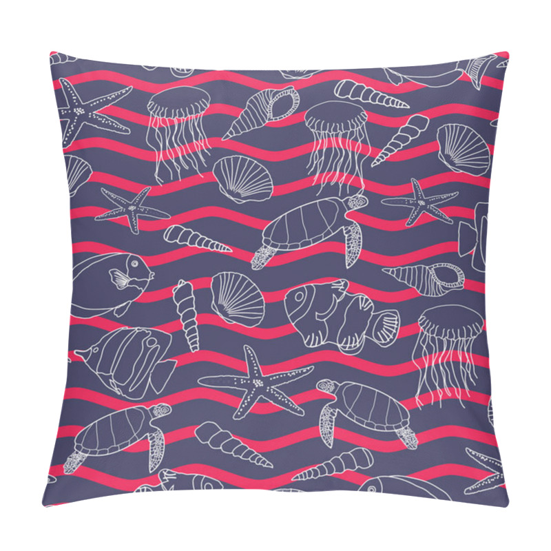 Personality  Cute Under The Sea Seamless Pattern Background.  Pillow Covers