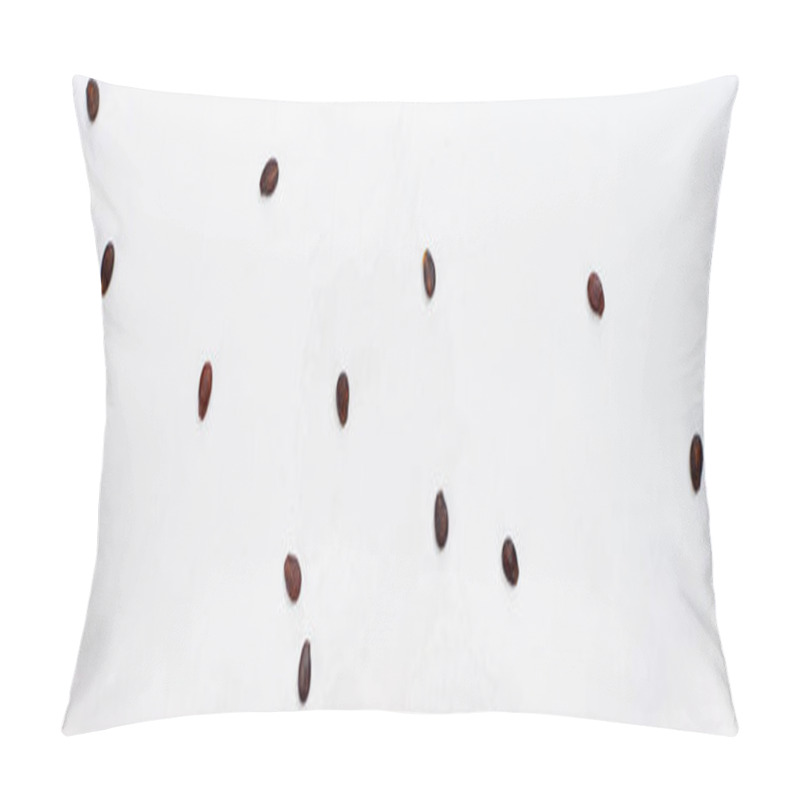 Personality  Panoramic Shot Of Fresh Watermelon Seeds On White Background Pillow Covers