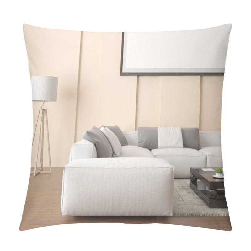 Personality   Mock Up A Spacious Bright Living Room. Pillow Covers