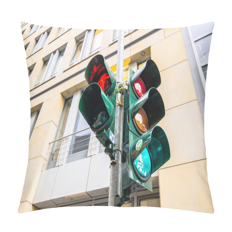 Personality  Traffic Light In East Berlin, Germany Pillow Covers