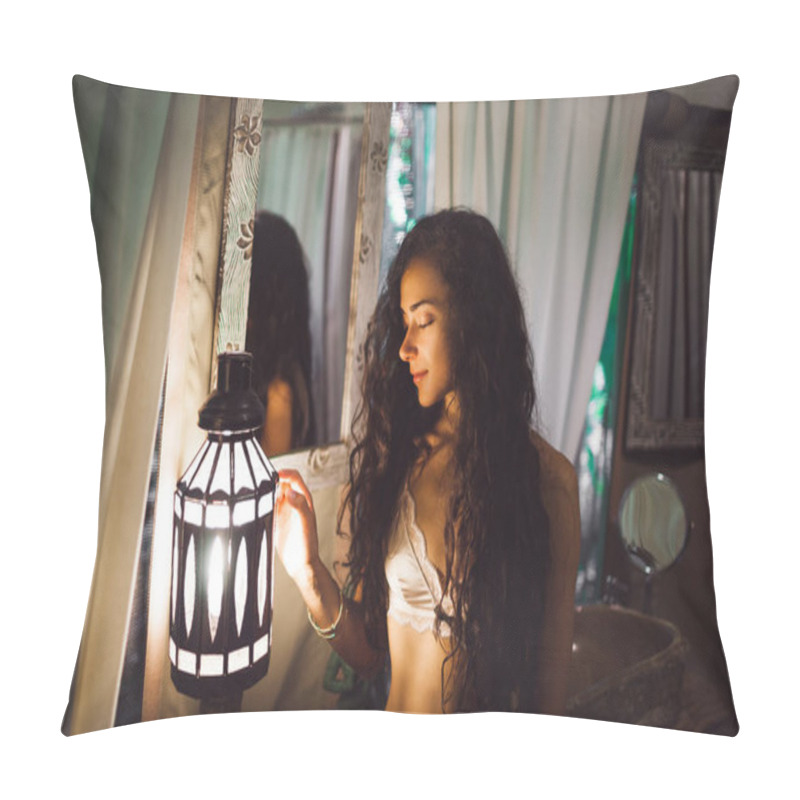 Personality  Beautiful Woman In White Lingerie  Pillow Covers