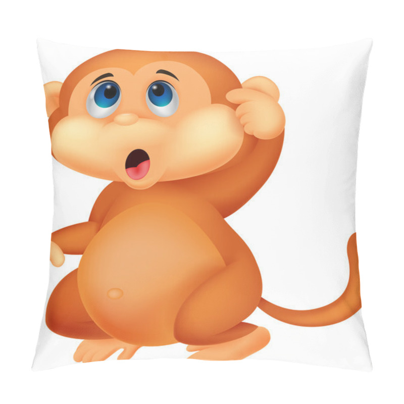 Personality  Cute Monkey Cartoon Thinking Pillow Covers