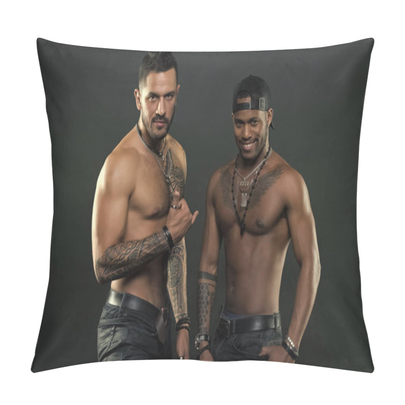 Personality  Tattoo Brutal Attribute. Bearded Men Show Tattooed Torso. Masculinity And Brutality. Brutal Strict Macho With Tattoos. Tattoo Culture Concept. Men Brutal Attractive Hispanic Appearance Tattooed Body Pillow Covers