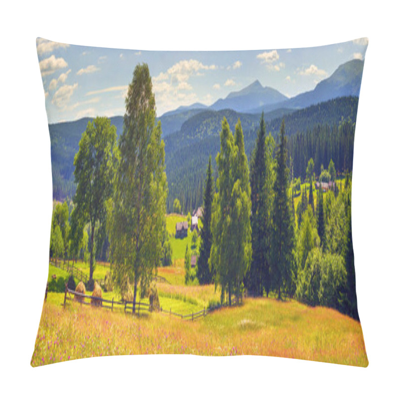 Personality  Flower Farm In Carpathian Mountains Pillow Covers