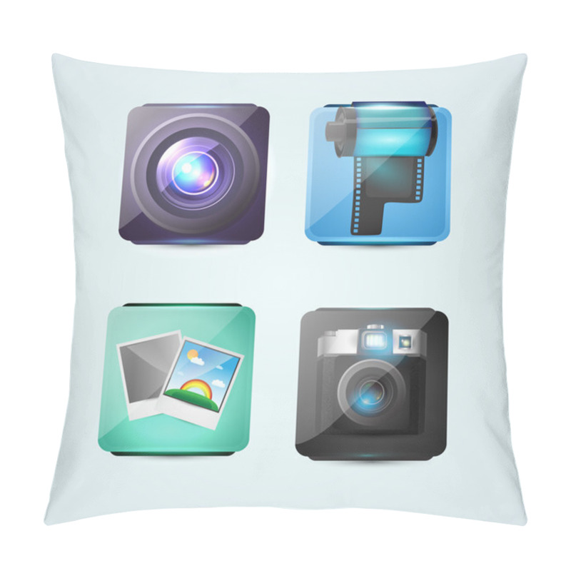 Personality  Vector Design Of Photo Icons Pillow Covers