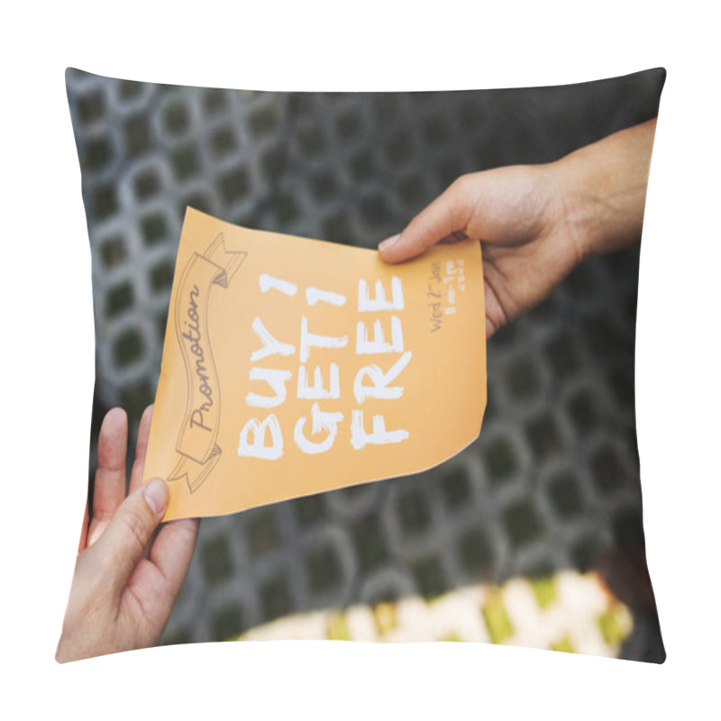 Personality  People Handing Out Promotion Brochure To Customer, Original Photoset Pillow Covers