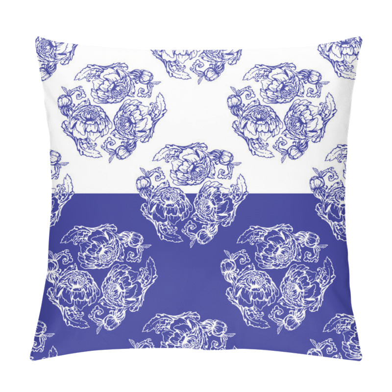 Personality  Seamless Blue Floral Pattern. Background In The Style Of Chinese Pillow Covers