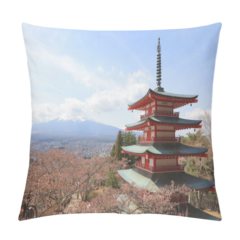 Personality   Mt Fuji Viewed From Behind Chureito Pagoda At 2016 Pillow Covers