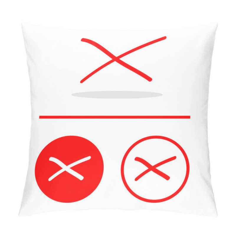 Personality  Vector Hand Drawn Wavy Crosses Outline Set, Illustration EPS10 Pillow Covers