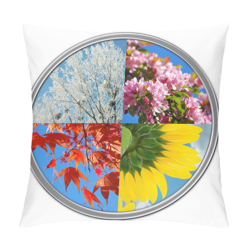 Personality  Four Seasons Of The Year Isolated On White Pillow Covers