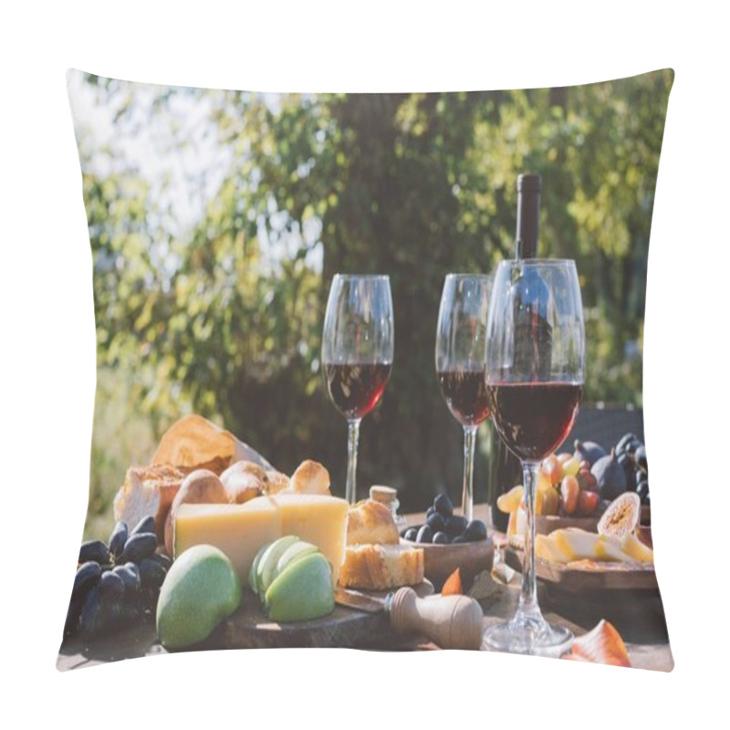 Personality  Wine With Fruits And Cheese Pillow Covers