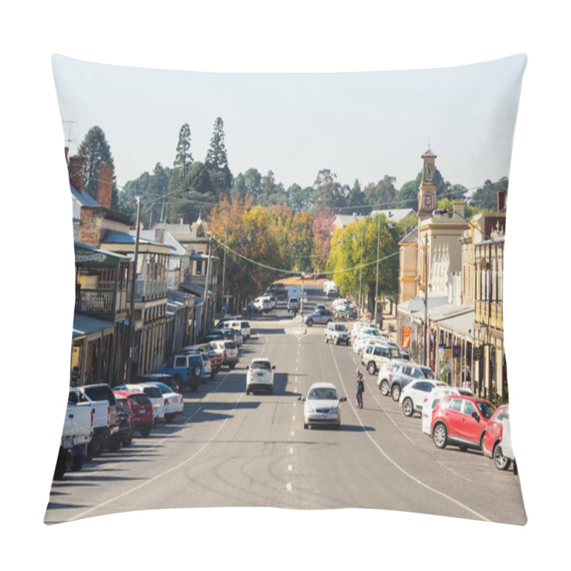 Personality  Beechworth, Australia - April 30, 2018: View Along Ford Street, The Main Commercial Street In Central Beechworth, A North East Victorian Town In The Shire Of Indigo. Pillow Covers