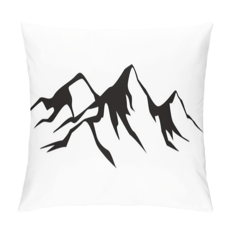 Personality  Mountains Silhouette Design. Adventure Logo, Sign And Symbol. Pillow Covers