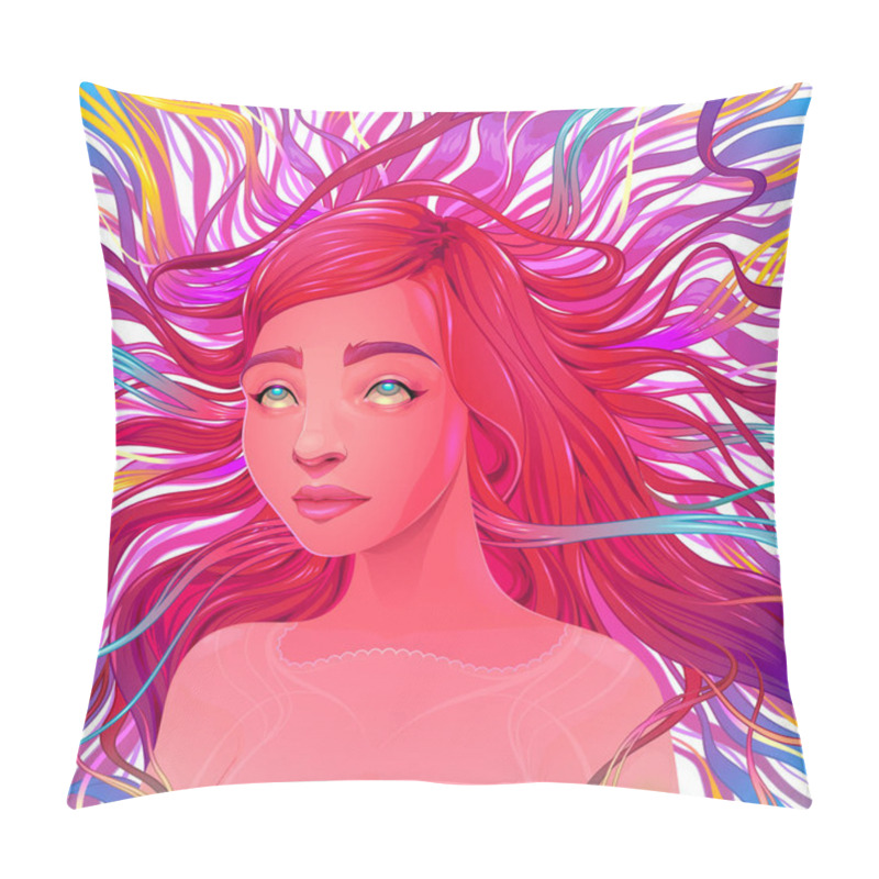 Personality  Aesthetic Ecstatic, Portrait Of A Beautiful Woman.  Pillow Covers