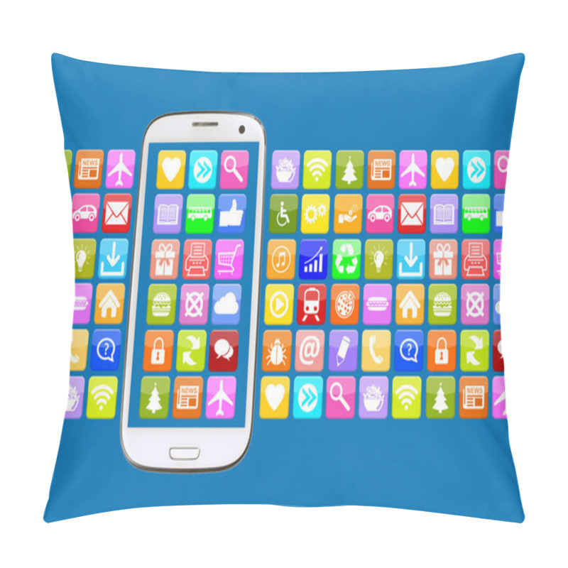 Personality  Smart Phone With Application Apps App For Internet Communication Pillow Covers