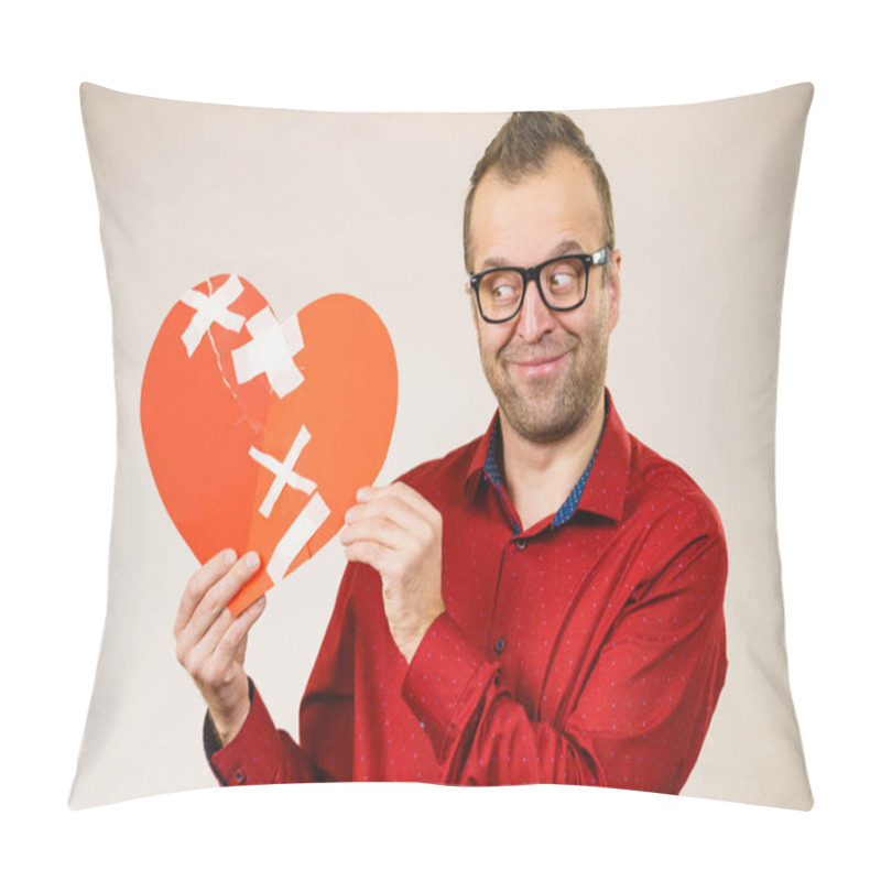 Personality  Smiling Man With Healed Heart. Pillow Covers