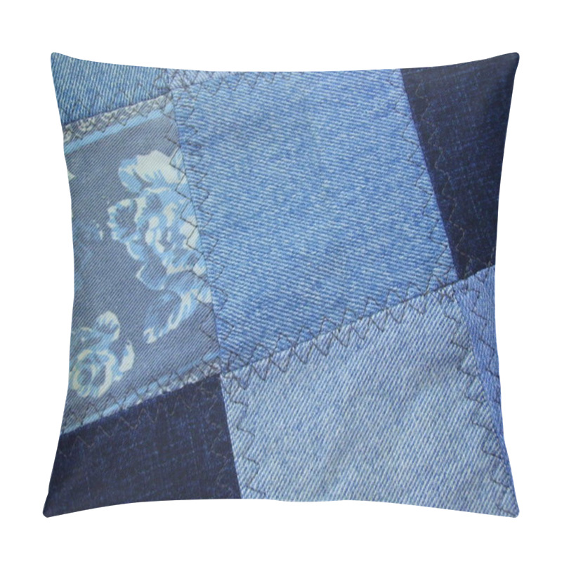 Personality  Patchwork Jeans, Denim Textures. Pillow Covers